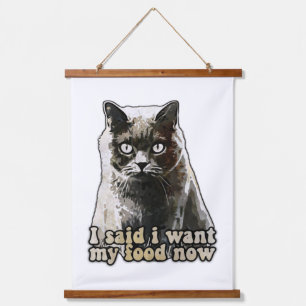 Lustiges Katzen-Meme für Katzenliebhaber und Katze Wandteppich Mit Holzrahmen