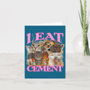 Lustiges Katzen-Meme Ich esse Zement Japanischer S Karte