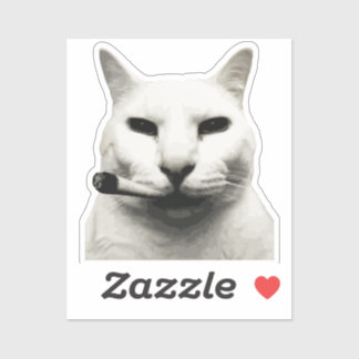 Lustiges Katzen-Meme rauchende Katze Zigarette Aufkleber