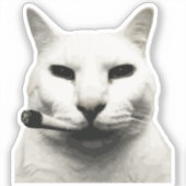 Lustiges Katzen-Meme rauchende Katze Zigarette Aufkleber (Vorderseite)