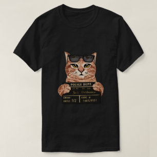 Lustiges Katzen-Mugshot-Polizei-T-Shirt T-Shirt