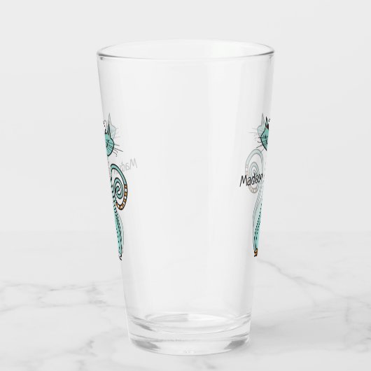 Lustiges Katzen-Name-Literglas Glas (Rechts)