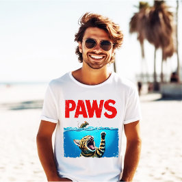 Lustiges Katzen-Pfoten-Jaws-Parodie-T-Shirt T-Shirt