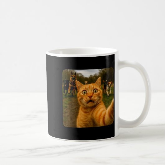 Lustiges Katzen-Selfie-Design Kaffeetasse (Rechts)