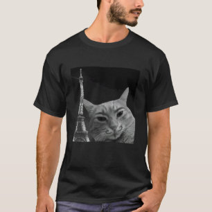 Lustiges Katzen-Selfie Eiffelturm Paris Reise Männ T-Shirt