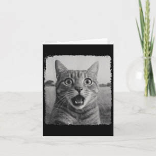 Lustiges Katzen-Selfie-Meme-Grafik für Männer Frau Karte