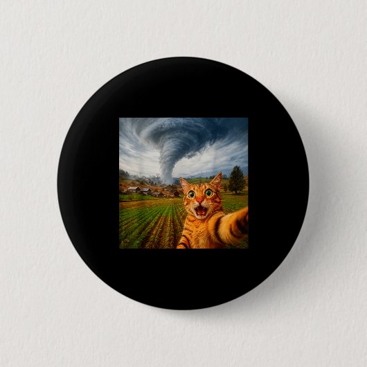 Lustiges Katzen-Selfie-Meme-Tornado Button (Vorderseite)