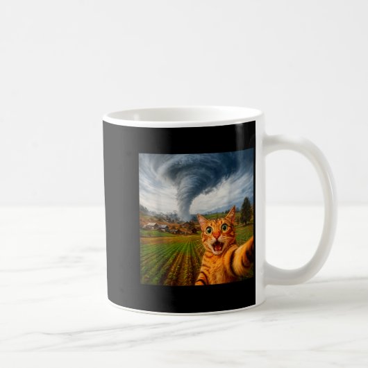 Lustiges Katzen-Selfie-Meme-Tornado Kaffeetasse (Rechts)