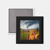 Lustiges Katzen-Selfie-Meme-Tornado Magnet (Vorderseite/Rückseite)