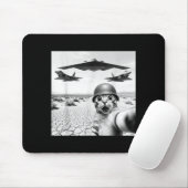 Lustiges Katzen-Selfie mit amerikanischen Kampfjet Mousepad (Mit Mouse)