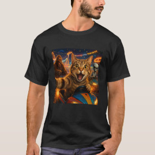 Lustiges Katzen-Selfie mit Big Foot & Alien-S bump T-Shirt