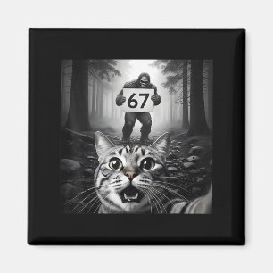 Lustiges Katzen-Selfie mit Bigfoot 67 Six Seven Me Magnet