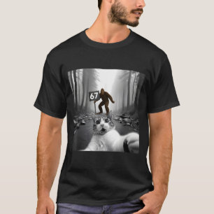 Lustiges Katzen-Selfie mit Bigfoot 67 Six Seven Me T-Shirt