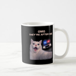 Lustiges Katzen-Selfie mit Polizei-Style-Meme-Graf Kaffeetasse