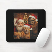 Lustiges Katzen-Selfie mit Sasquatch und Santa Wei Mousepad (Mit Mouse)