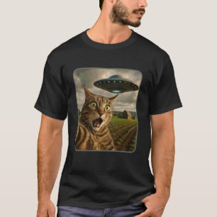 Lustiges Katzen-Selfie mit UFO-Alien-Meme 1 T-Shirt