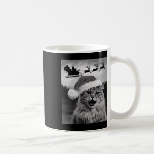 Lustiges Katzen-Selfie mit Weihnachtsmann Weihnach Kaffeetasse