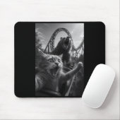 Lustiges Katzen-Selfie Top Mit Bär Achterbahn Mousepad (Mit Mouse)