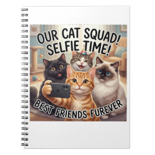 Lustiges Katzen-Squad-Selfie-Tagebuch Notizblock