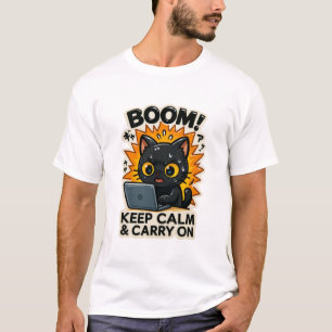 Lustiges Katzen-T-Shirt Retro-Katze Meme Tee Humor