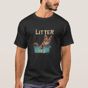 Lustiges Katzen- und Katzenkitterbox-Kostüm T-Shirt