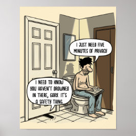 Lustiges Katzen-Vater-Badezimmer-Humor-Geschenk Poster
