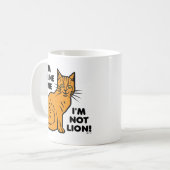 Lustiges Katzen-Wortspiel-orange katzenartige Kaffeetasse (Vorderseite Links)