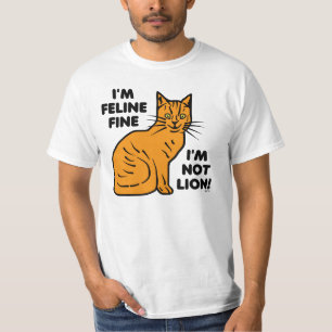 Lustiges Katzen-Wortspiel-orange katzenartige T-Shirt