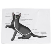 Lustiges Katzenanatomiediagramm Humor Nerdy Große Geschenktüte (Vorderseite)
