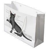 Lustiges Katzenanatomiediagramm Humor Nerdy Große Geschenktüte (Vorderseite Schrägansicht)