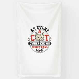 Lustiges Katzenbesitzer-Zitat Vintage-Gravurdesign Banner