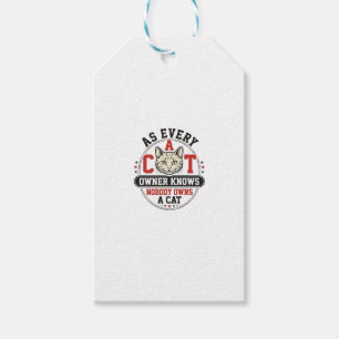 Lustiges Katzenbesitzer-Zitat Vintage-Gravurdesign Geschenkanhänger