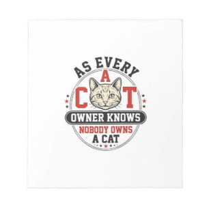 Lustiges Katzenbesitzer-Zitat Vintage-Gravurdesign Notizblock
