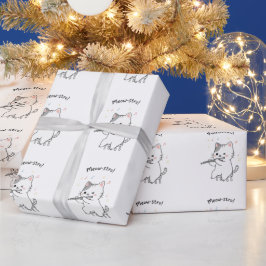 Lustiges Katzenbild mit Flöte als Geschenkpapier