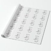 Lustiges Katzenbild mit Flöte als Geschenkpapier (Ungerollt)