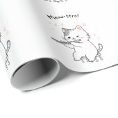Lustiges Katzenbild mit Flöte als Geschenkpapier (Rolleneckpunkt)