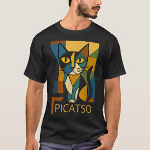 Lustiges Katzenbild Picatso - Kunststil des Kubism T-Shirt
