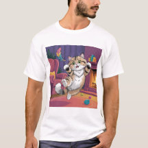 Lustiges Katzendesign Herren T-Shirt | Cute & Humo