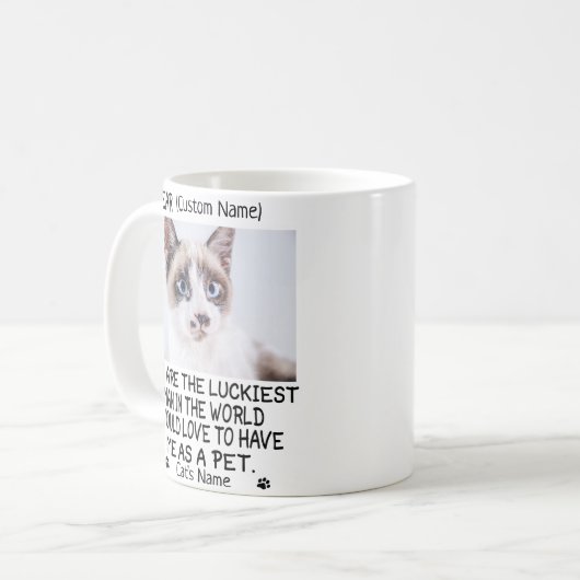 lustiges Katzengeschenk, Personalisiertes KatzenFo Kaffeetasse (Vorderseite Links)