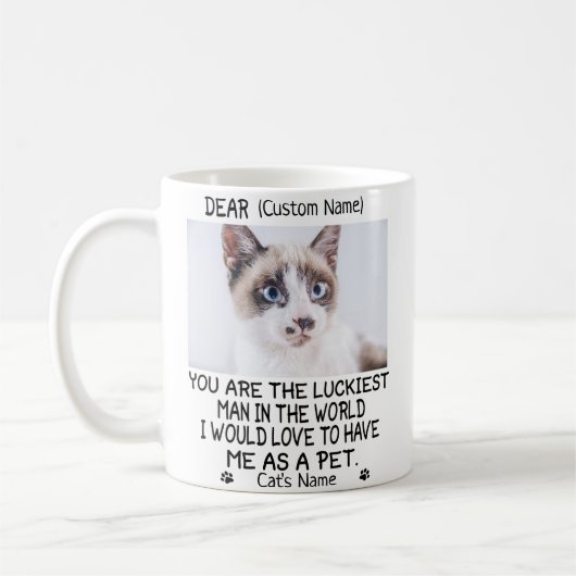 lustiges Katzengeschenk, Personalisiertes KatzenFo Kaffeetasse (Links)