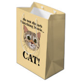 Lustiges Katzengesicht Mittlere Geschenktüte (Rückseite Schrägansicht)