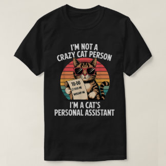 Lustiges Katzengesicht Persönlicher Assistent Retr T-Shirt