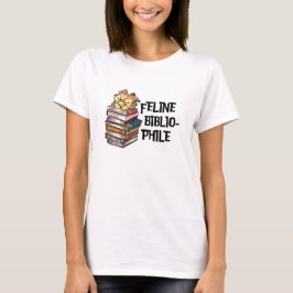 Lustiges Katzenliebhaber-Buch-Zitat Feline Bibliop T-Shirt