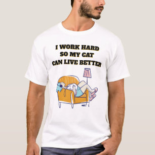 Lustiges Katzenliebhaber T-Shirt Faules Katzen-N
