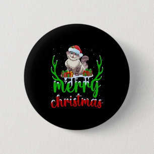 Lustiges Katzenliebhaber-Weihnachtsgeschenk Katzen Button