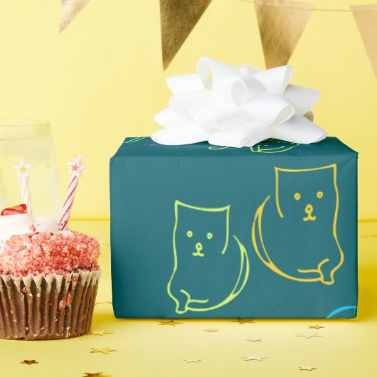 Lustiges Katzenmuster-Geschenkverpackungspapier Geschenkpapier (Geburtstagsparty)