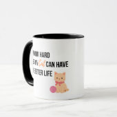 Lustiges Katzenmutter-Ästhetik-Design Tasse (Vorderseite Links)