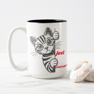 Lustiges Katzenmutter-Geschenk Jest-Typografie-D Zweifarbige Tasse