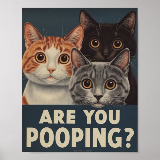 Lustiges Katzenposter | Kackst du? | Katzenkunst Poster (Vorne)