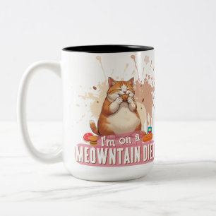 Lustiges Katzenwortspiel-Zitat Süße dicke Katze Ka Zweifarbige Tasse